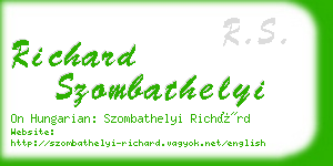 richard szombathelyi business card